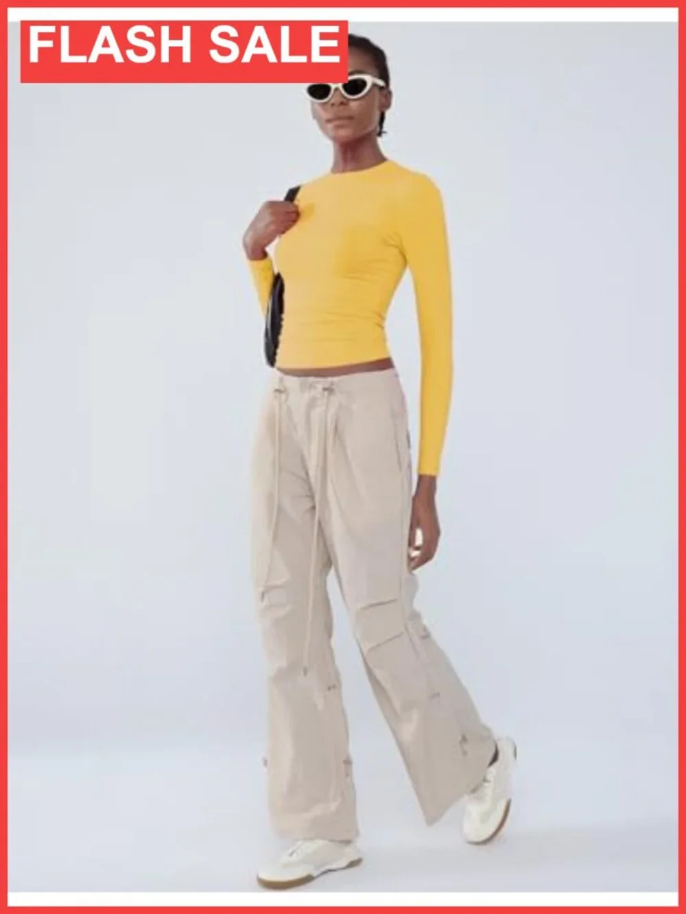 Women's Soft Long Sleeve Crew Neck Crop Top Tee Slim Fit Y2K Basic T-Shirt
